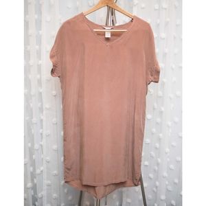 Mauve V Neck Shift Dress